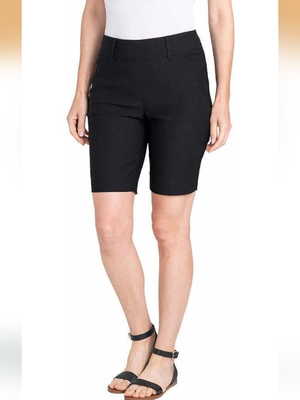 Hilary Radley Black Women’s Pull On Bermuda Shorts Size 8